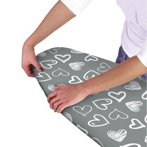 Grey Hearts Ironing Board Cover