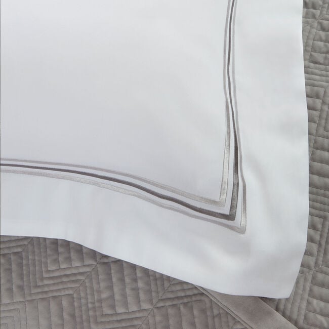 DOUBLE DUVET COVER Triple Stitch Silver 300tc