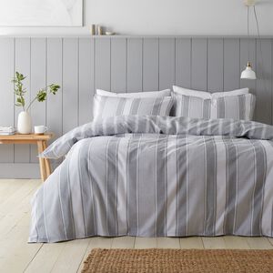 BIANCA SINGLE DUVET COVER Brushed Ticking Stripe
