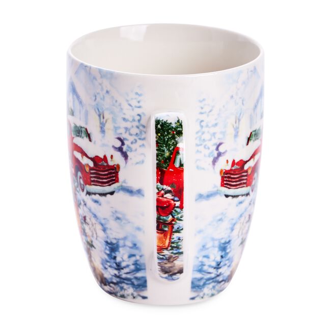 Love Christmas Snowman & Red Car Mug 
