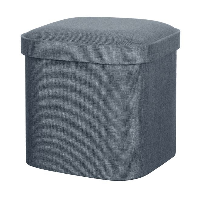 OVAL LINEN FOLDABLE SMALL Slate Ottoman