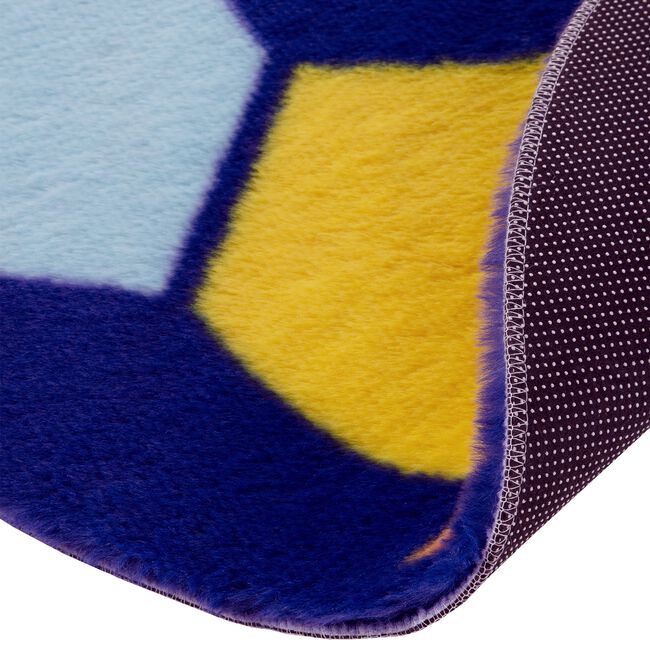 Football 87cm Faux Rabbit Round Rug
