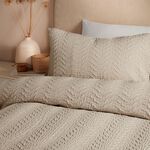 SINGLE DUVET COVER Serene Embossed Curve Natural