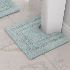 COTTON BORDER ETHER BLUE 50x50 Pedestal Mat