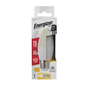 Energizer E27 LED Candle Bulb Opal 5.9W (EQ40W)