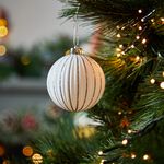 6 Pack Silver Frosted Luxury Christmas Bauble Set