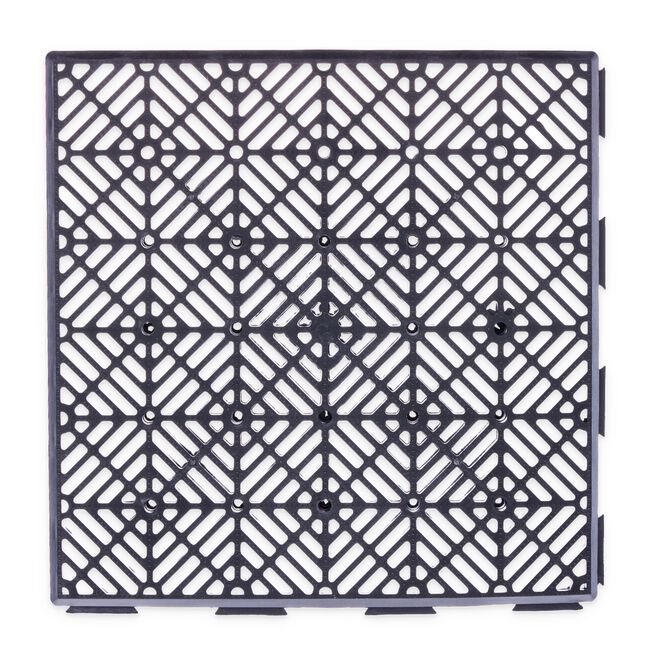 Set of 4 Black Interlocking Garden Tiles