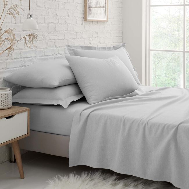 King Flat Sheet Brushed Cotton - Grey