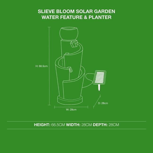 Slieve Bloom Solar Garden Water Feature & Planter
