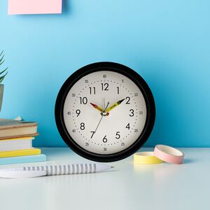CHILDRENS TABLE CLOCK Black 12cm