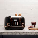 Haden Heritage 4 Slice Black and Rose Gold Toaster