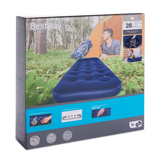 Easy Inflate Flocked Single Air Mattress