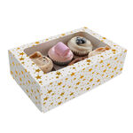 Gold Star Cupcake Box For 6 Cupcakes