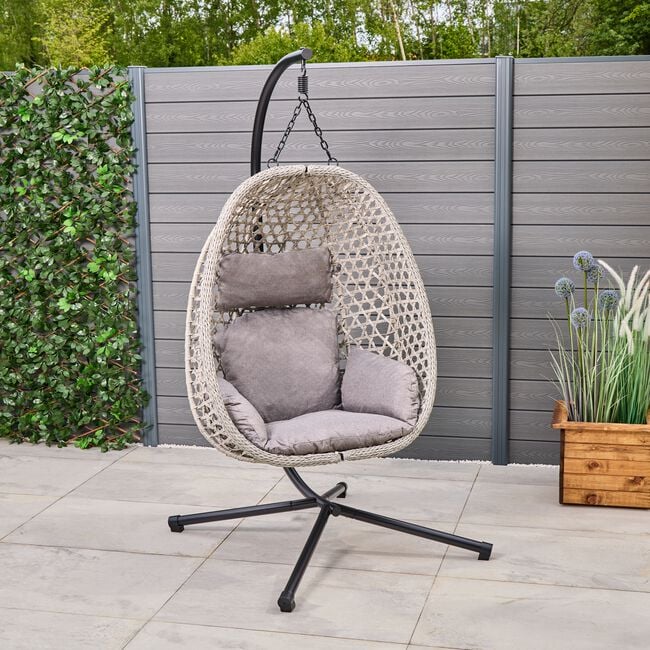 Deluxe Rattan Swing Egg Chair