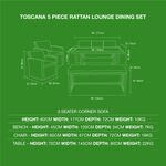 Toscana 5 Piece Rattan Lounge Dining Set