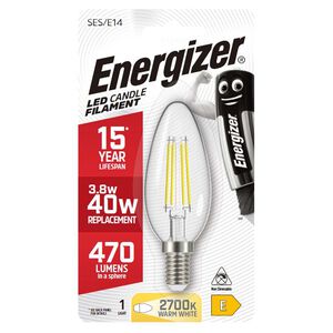 Energizer E14 LED Candle Bulb Clear 4W(40W)