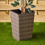 Rattan Square Plant Pot Natural