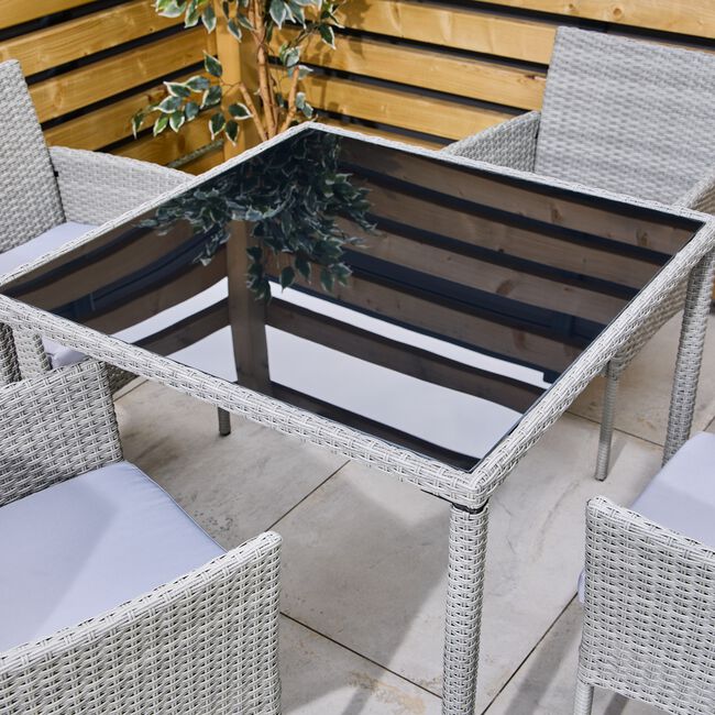 Modena Rattan Dining Set 5 Piece