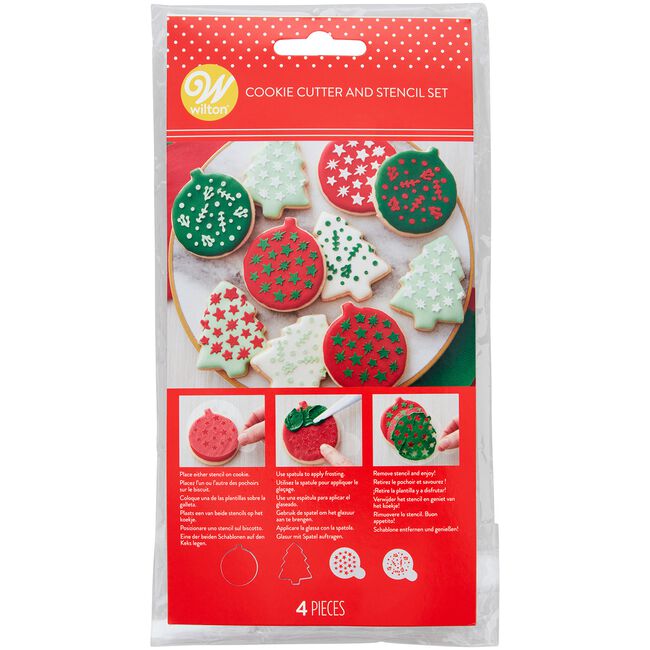 Wilton Xmas Tree & Ornament Cookie Cutter Stencil 