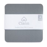 Leather Coasters 4 Pack - Grey