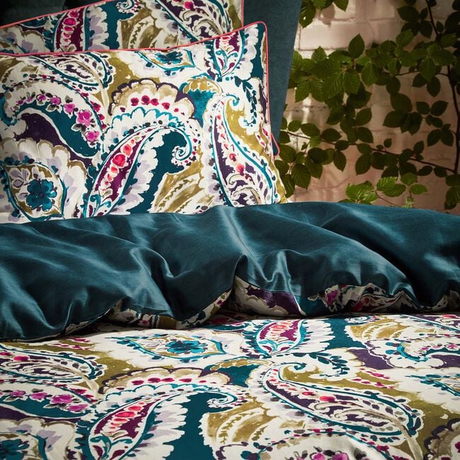 EW BY EDINBURGH DOUBLE DUVET COVER Aretha Teal/Olive