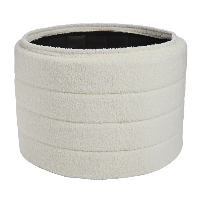 BOUCLE NATURAL FOLDING STORAGE Ottoman with Table