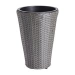 Rattan Round Plant Pot Grey