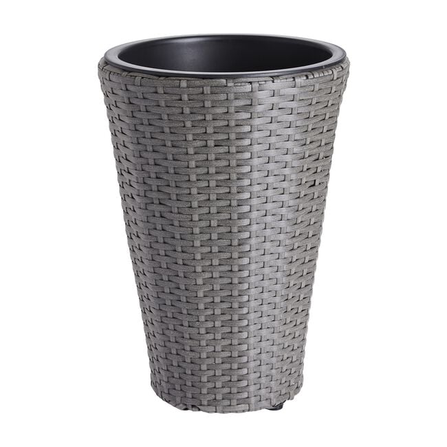Rattan Round Plant Pot Grey