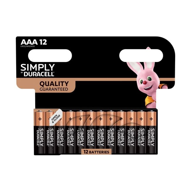 Duracell Simply AAA Batteries 12 Pack
