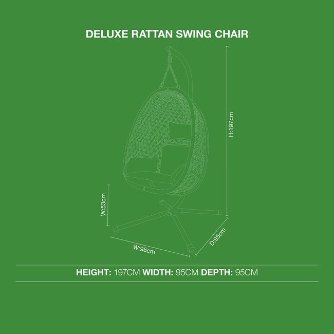 Deluxe Rattan Swing Egg Chair