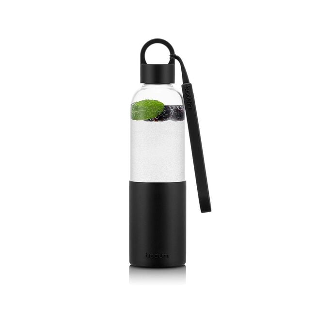 BODUM MELIOR BLACK 0.5L Glass Water Bottle
