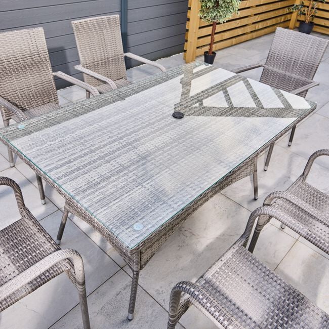 Serino 7 Piece Rattan Dining Set