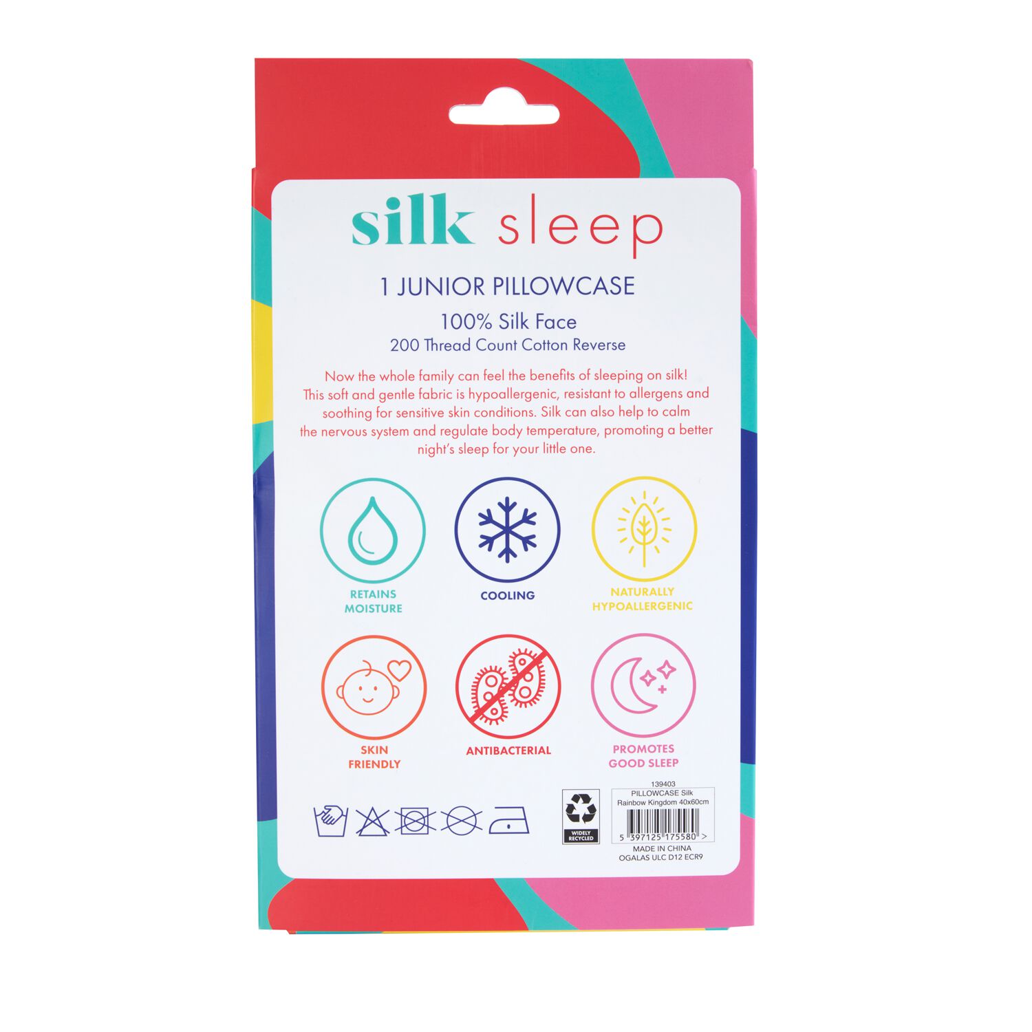 Rainbow Kingdom Silk Junior Pillowcase 40cm x 60cm Home Store + More