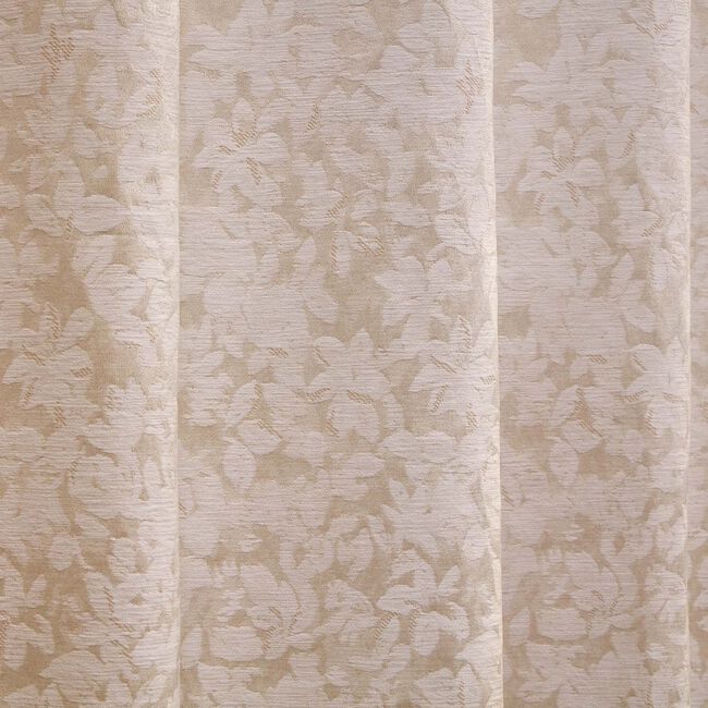 BRUSHED FLORAL IVORY  90x90 Curtain