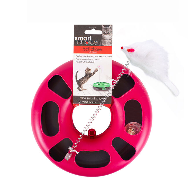 Jingle Ball Chase With Mouse Cat Toy - Assorted