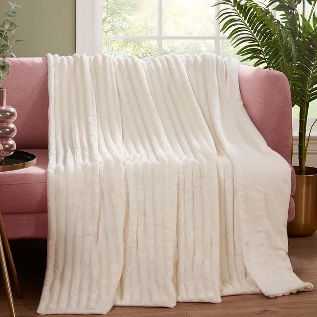 RUANE CORD VELVET WHITE 150x200cm Throw 