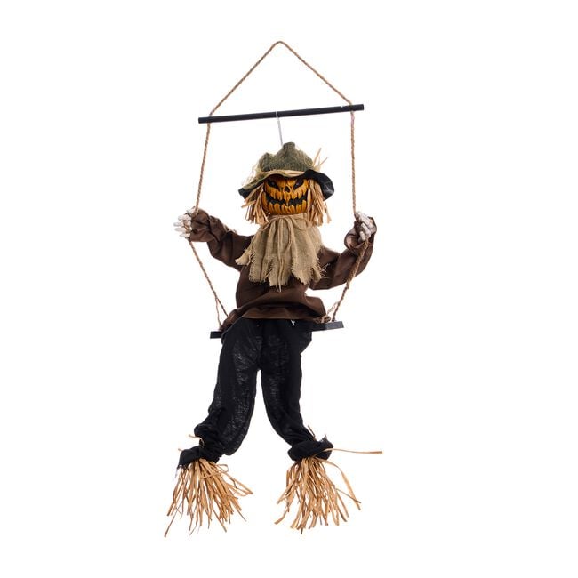 1m Pumpkin Man On Swing 