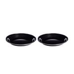 2 Black Camping Plates