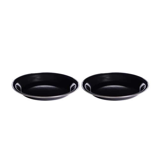 2 Black Camping Plates