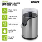 Tower Stainless Steel 100W Citrus Juicer