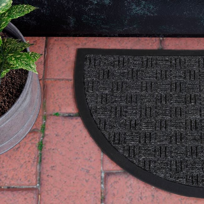 Esteem Cross Hatch Half-moon Door Mat 45cm x 75cm