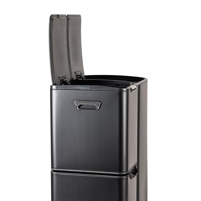 NORDHAUS BLACK TRIPLE COMPARTMENT 60L RECYCLING Bin