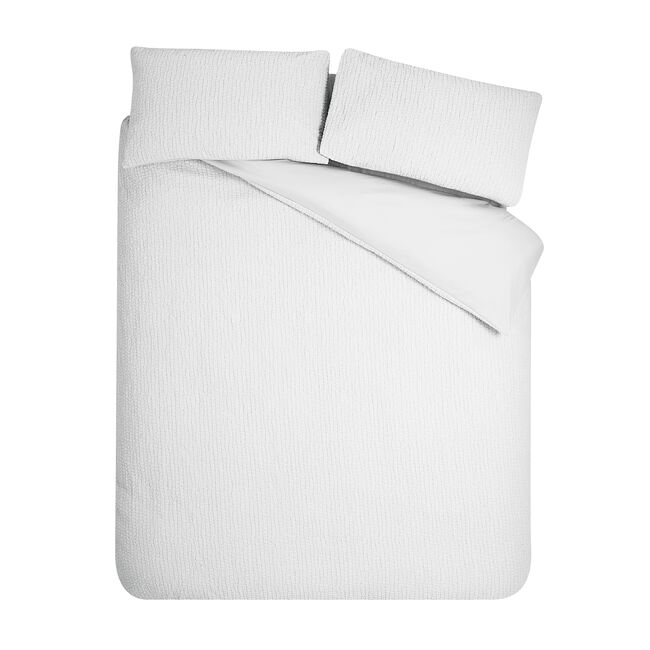 CATHERINE LANSFIELD SINGLE DUVET COVER Crinkle Seersucker White