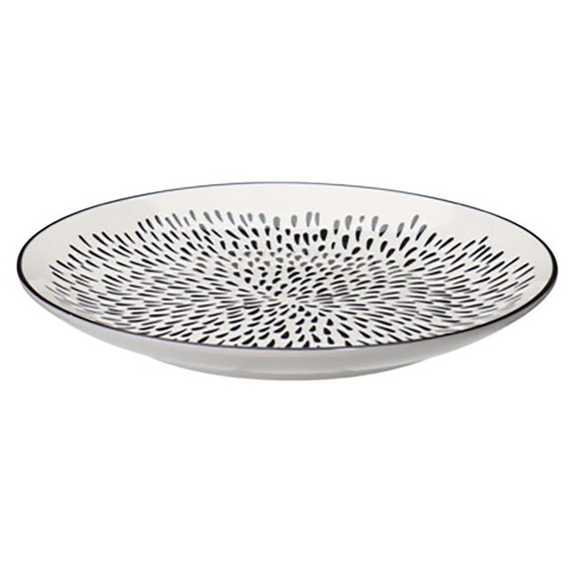 Siaki Cream & Black Printed 27cm Dinner Plate