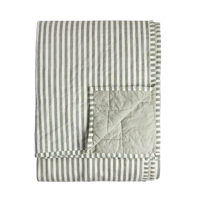 YARD HEBDEN STRIPE FOREST/ BAY GREEN 150x200cm Bedspread 
