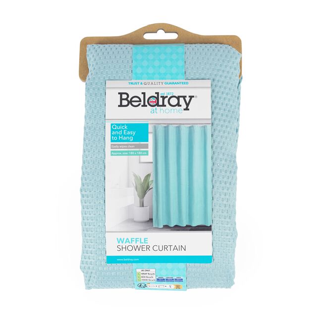 Beldray Waffle Shower Curtain - Aquamarine
