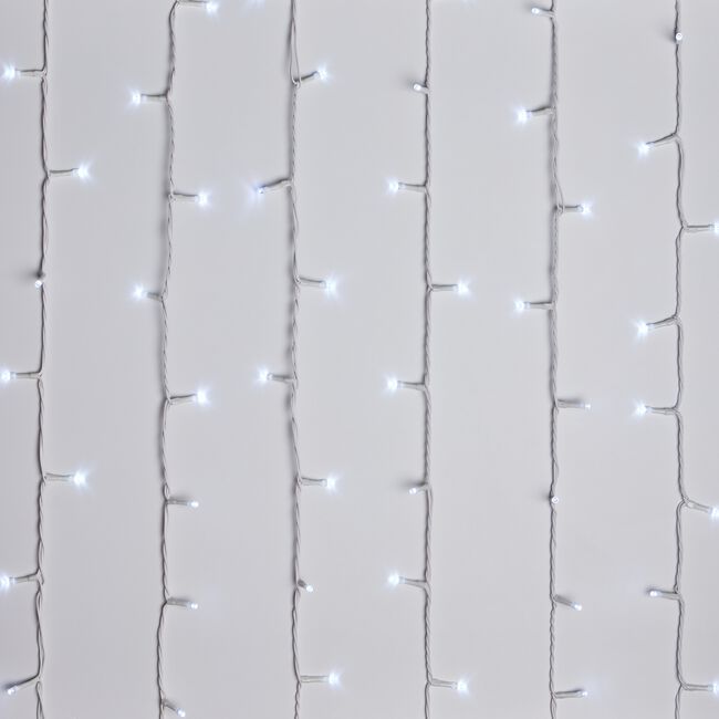 200 BRIGHT WHITE Led Lights W/ White Cable