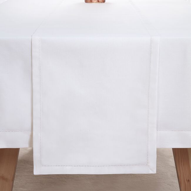 Dobby Stitch White 229x36cm Table Runner
