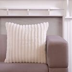LUXE FAUX FUR RIBBED IVORY 45x45 Cushion