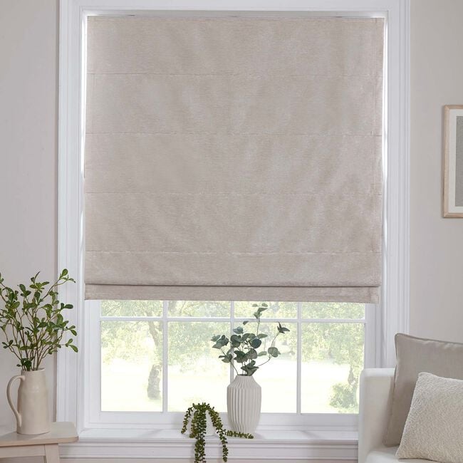BLACKOUT & THERMAL TEXTURED NATURAL 90X140cm Roman Blind